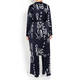 BEIGE LABEL SATIN THREE-PIECE TROUSER ENSEMBLE NAVY