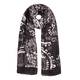 BEIGE LABEL BLACK FLORAL PRINT SCARF