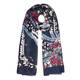 BEIGE LABEL BLUE FLORAL PRINT SCARF