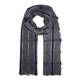 BEIGE LABEL BLACK CHECK SCARF WITH FRINGED HEM