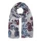 BEIGE LABEL RED AND BLUE FLORAL PRINT SCARF
