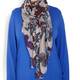 BEIGE LABEL RED AND BLUE FLORAL PRINT SCARF