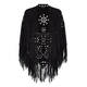 BEIGE fringed laser cut black SHAWL