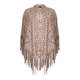 BEIGE fringed laser cut truffle SHAWL