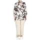 Beige black and white abstract print SHIRT