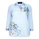 BEIGE LABEL BLUE FLORAL MOTIF COTTON SHIRT WITH STRIPES