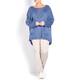 BEIGE label blue loose stitch Knitted SWEATER