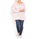 BEIGE LABEL PALE PINK LOOSE STITCH KNITTED SWEATER 