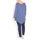 BEIGE LABEL BLUE LOOSE STITCH V-HEM SWEATER 