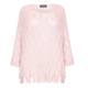 BEIGE LABEL PINK KNITTED SWEATER WITH FRINGED HEM 