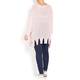 BEIGE LABEL PINK KNITTED SWEATER WITH FRINGED HEM 