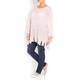 BEIGE LABEL PINK KNITTED SWEATER WITH FRINGED HEM 