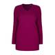 BEIGE LABEL V-NECK MAGENTA SWEATER WITH BUTTON DETAIL 