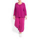 BEIGE LABEL CROPPED BUBBLE HEM PULL ON LINEN TROUSER FUCHSIA