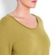 BEIGE HORIZONTAL RIB MERINO WOOL SWEATER IN CHARTREUSE GREEN