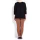 BEIGE HORIZONTAL RIB MERINO WOOL SWEATER IN BLACK