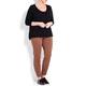 BEIGE HORIZONTAL RIB MERINO WOOL SWEATER IN BLACK