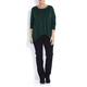 Beige merino wool SWEATER in forest green