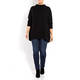 BEIGE LABEL BLACK PURE WOOL KNITTED SWEATER