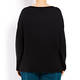 BEIGE BLACK MERINO WOOL SCOOP NECK SWEATER