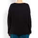 BEIGE BLACK MERINO WOOL SCOOP NECK SWEATER