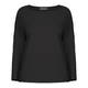 BEIGE BLACK MERINO WOOL SCOOP NECK SWEATER