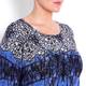 BEIGE ABSTRACT PRINT SWEATER IN blue and black TONES
