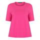 BEIGE SCOOP NECK T-SHIRT CERISE