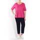 BEIGE SCOOP NECK T-SHIRT CERISE