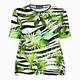 BEIGE PALM PRINT T-SHIRT GREEN