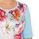 BEIGE FLORAL PRINT T-SHIRT TURQUOISE