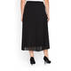 BEIGE PLEATED MIDI SKIRT BLACK