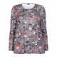 BEIGE LABEL CHECK AND FLORAL PRINT STRETCH JERSEY TOP