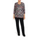 BEIGE LABEL CHECK AND FLORAL PRINT STRETCH JERSEY TOP