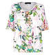 BEIGE TROPICAL PRINT STRETCH JERSEY TOP