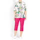 BEIGE TROPICAL PRINT STRETCH JERSEY TOP