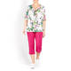 BEIGE TROPICAL PRINT STRETCH JERSEY TOP