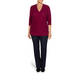 BEIGE LABEL V-NECK SWEATER BURGUNDY
