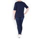 BEIGE STRETCH JERSEY V NECK T-SHIRT NAVY
