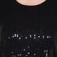 BEIGE LABEL SEQUIN FRONT BLACK TOP