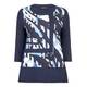 BEIGE LABEL NAVY PRINT TOP 