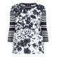 BEIGE LABEL NAVY PRINT TOP