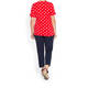 BEIGE CROSS-OVER POLKA DOT TOP RED