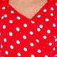 BEIGE CROSS-OVER POLKA DOT TOP RED