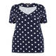 BEIGE LABEL CROSS-OVER POLKA DOT TOP NAVY