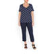BEIGE LABEL CROSS-OVER POLKA DOT TOP NAVY