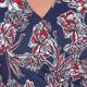 BEIGE CROSS-OVER FLORAL PRINT TOP NAVY