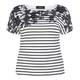 BEIGE LABEL EMBELLISHED FLORAL STRIPE TOP