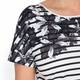 BEIGE LABEL EMBELLISHED FLORAL STRIPE TOP