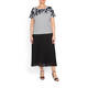 BEIGE LABEL EMBELLISHED FLORAL STRIPE TOP